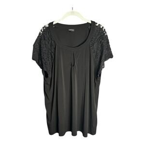 Torrid Black Short Lace Sleeve Blouse Plus Size 3X